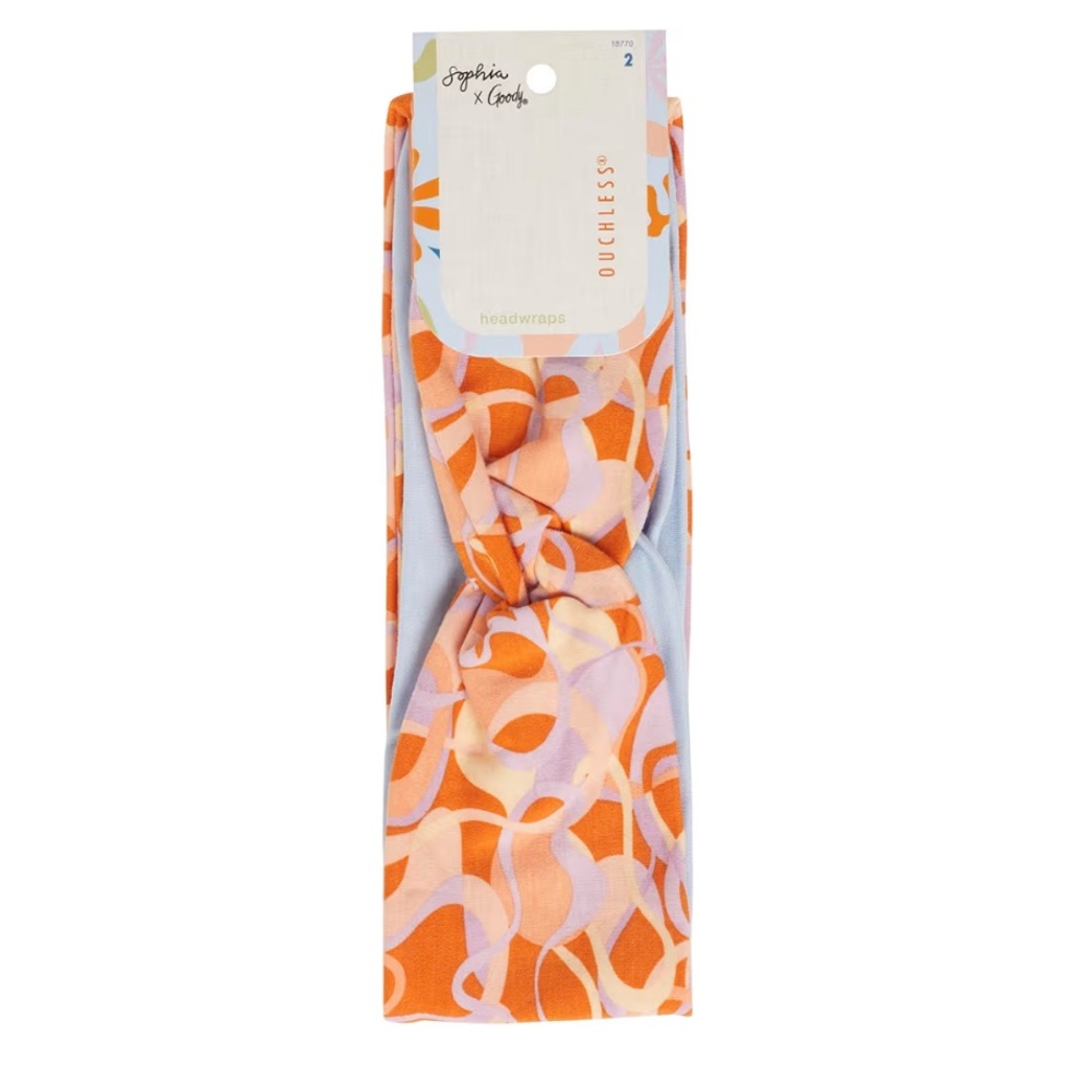 🧺🌷 Goody x Sophia Yeshi Head Wraps 2 Ct | Bold Print NWT 🧡✨